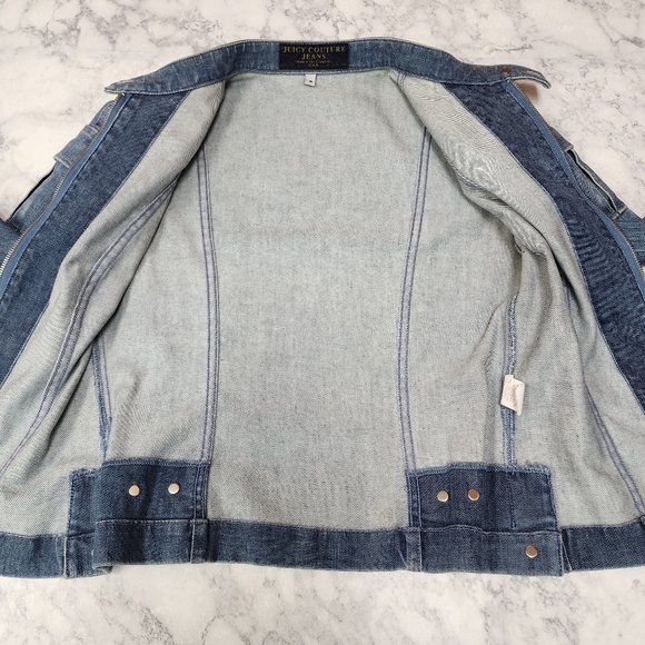 Vintage Juicy Couture Zip Up Denim Jacket - Picture 6 of 11